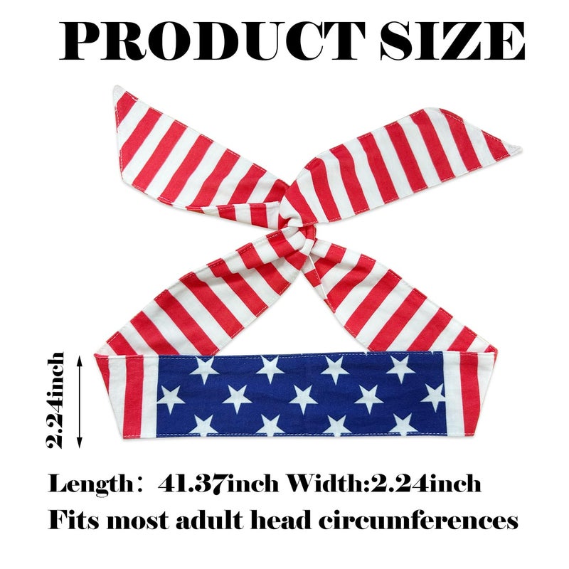 hhdatc American Country Flag Tie Headband with National Flag,USA Banadan Mexico Headband for Men Team USA Olympic Apparel - Image 3
